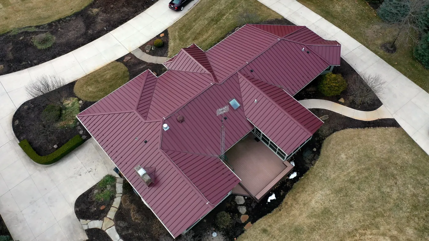Storm damage documentation on a Whiteland commercial building